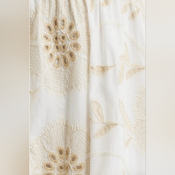 285. LINEA MODA White Sand Embroidered Mini Dress - Picture 8 of 8